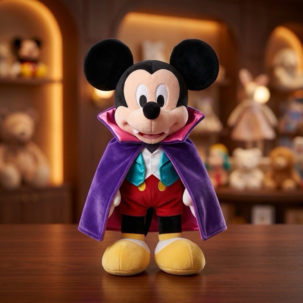 Disney Mickey Halloween Vampire Plush Doll 12"